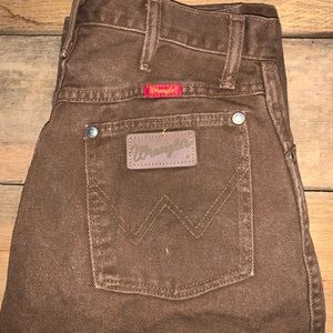 BROWN WRANGLER JEANS size 7x34